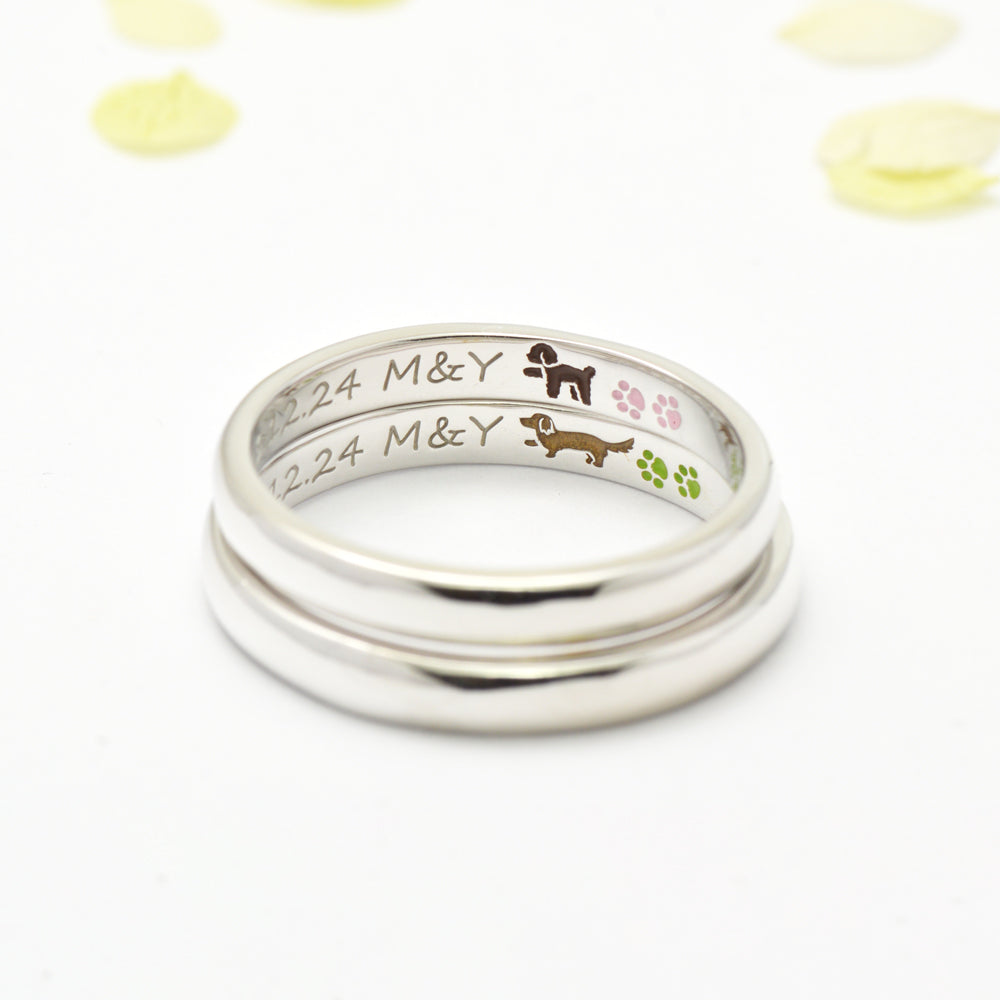犬の結婚指輪(シンプルな犬の結刻)