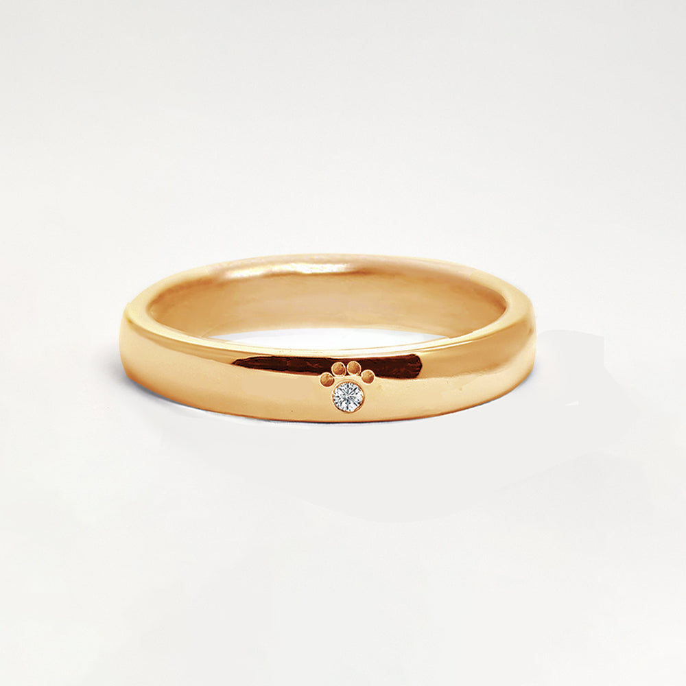 肉球とダイヤモンドのリング ピンクゴールド