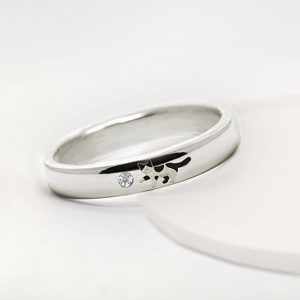 描種が選べるネコとダイヤモンドのリング