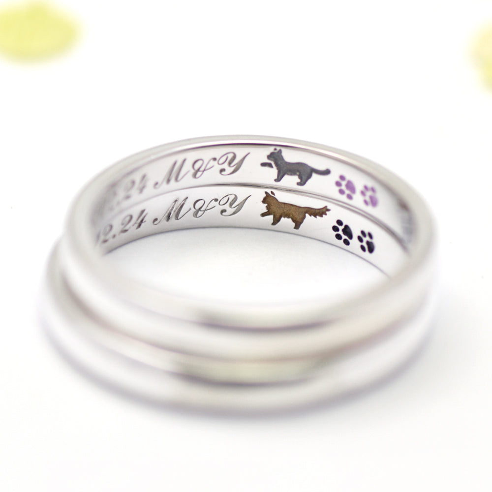 猫の結婚指輪(シンプルな猫の結刻)