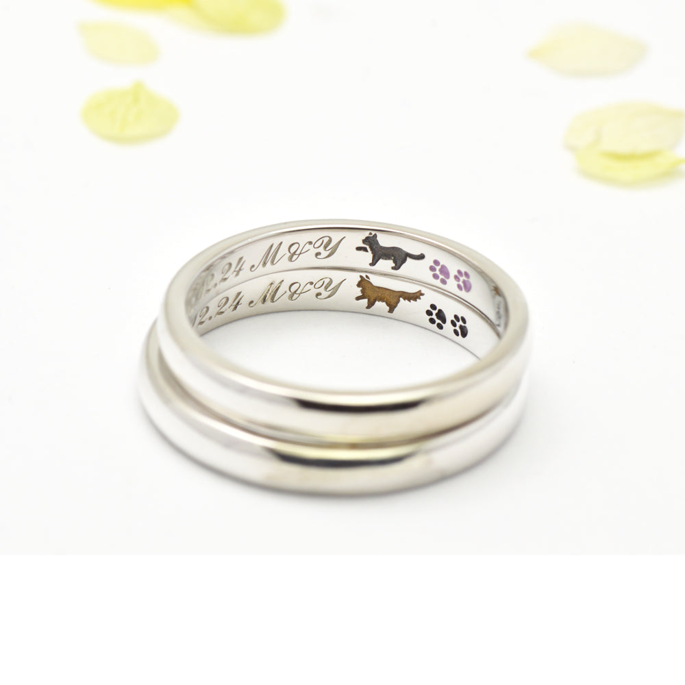 猫の結婚指輪(シンプルな猫の結刻)