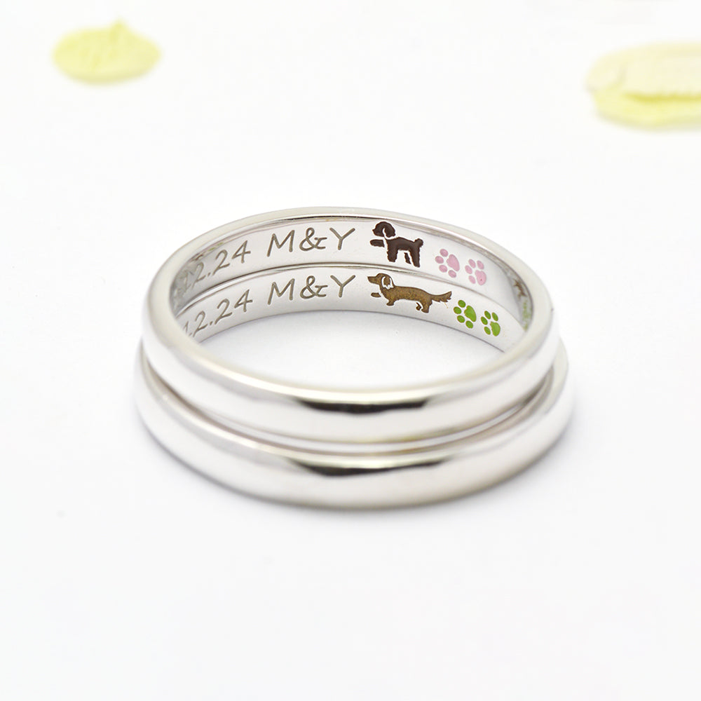 犬の結婚指輪（シンプルな犬の結刻）