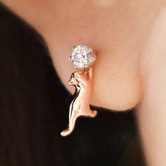 猫とお出かけピアス （片耳ピアス）