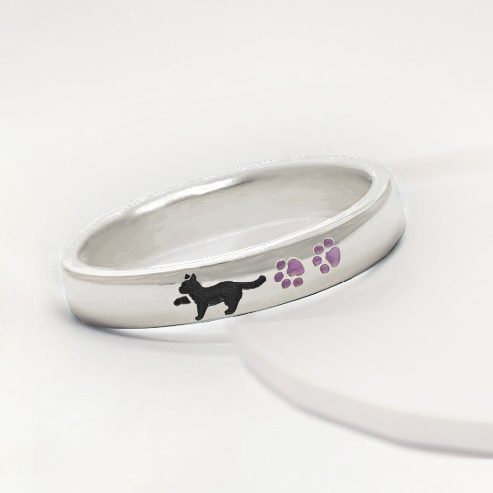 色が選べる猫と肉球リング