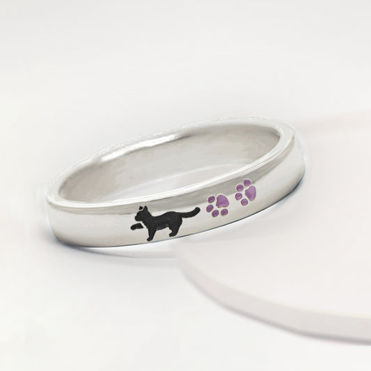 色が選べる猫と肉球リング