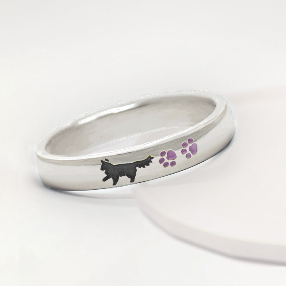 色とポーズが選べる長毛猫と肉球のリング