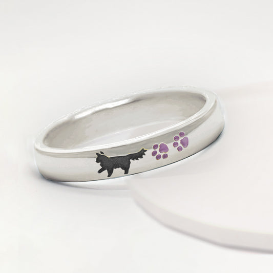 色とポーズが選べる長毛猫と肉球のリング