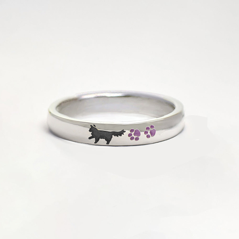 色とポーズが選べる長毛猫と肉球のリング