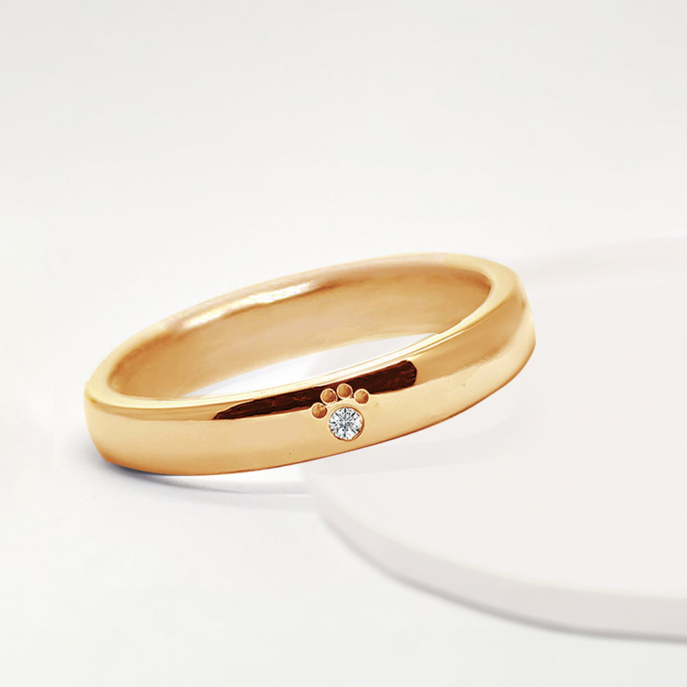 肉球とダイヤモンドのリング ピンクゴールド