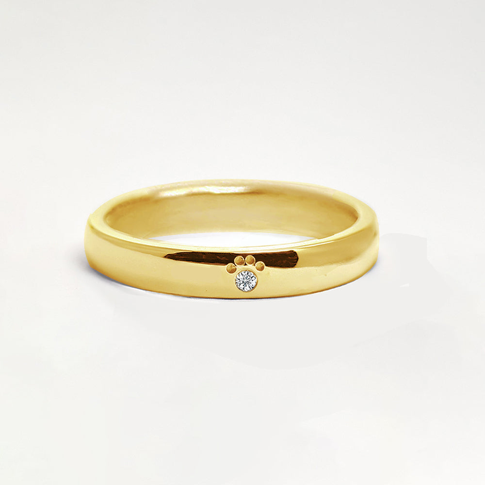 肉球とダイヤモンドのリング イエローゴールド