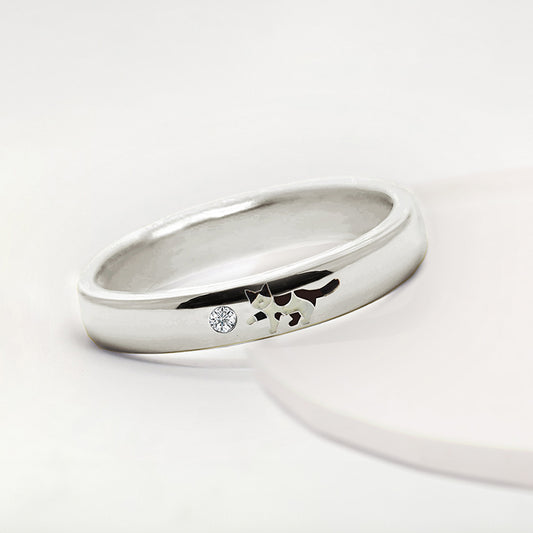 描種が選べるネコとダイヤモンドのリング