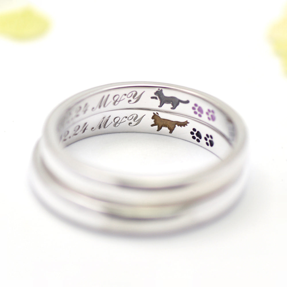 猫の結婚指輪(シンプルな猫の結刻)