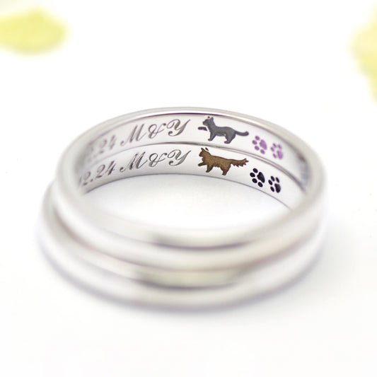 猫の結婚指輪(シンプルな猫の結刻)