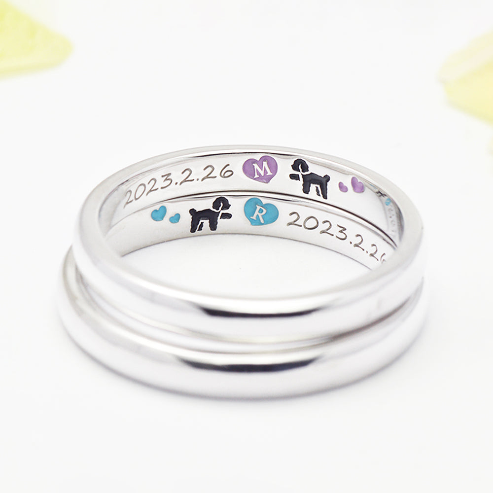 犬とハートの結婚指輪