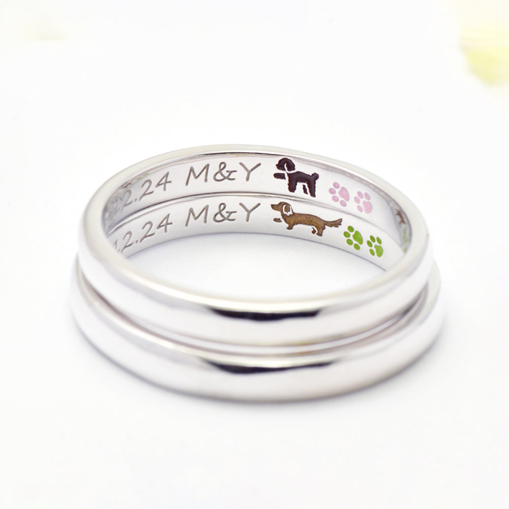 犬の結婚指輪（シンプルな犬の結刻）