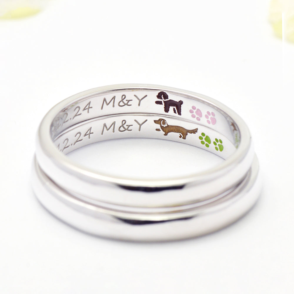 犬の結婚指輪（シンプルな犬の結刻）