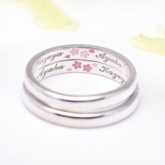 桜の結婚指輪（シンプルな桜の結刻）