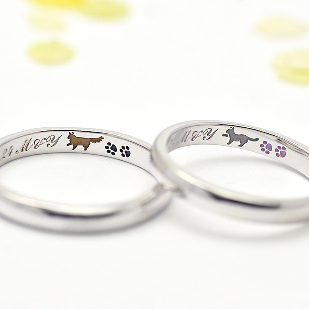 猫の結婚指輪(シンプルな猫の結刻)