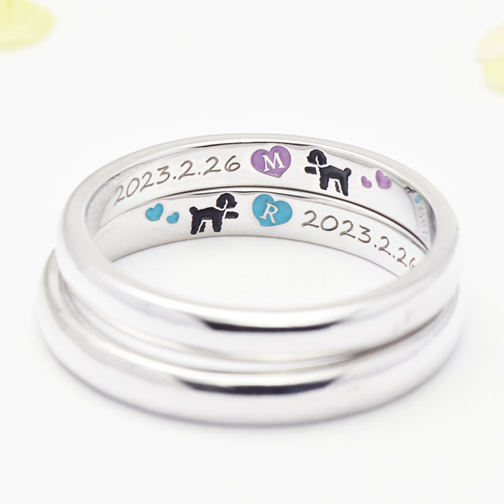 犬とハートの結婚指輪
