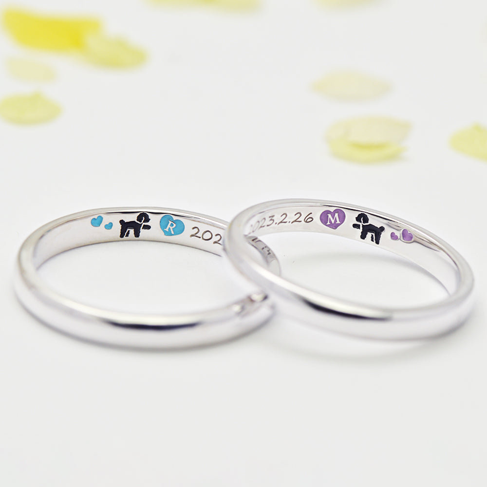犬とハートの結婚指輪