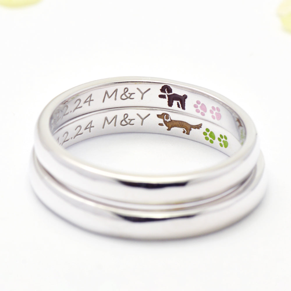 犬の結婚指輪（シンプルな犬の結刻）