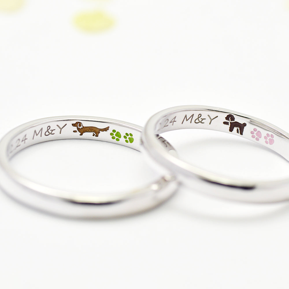 犬の結婚指輪（シンプルな犬の結刻）